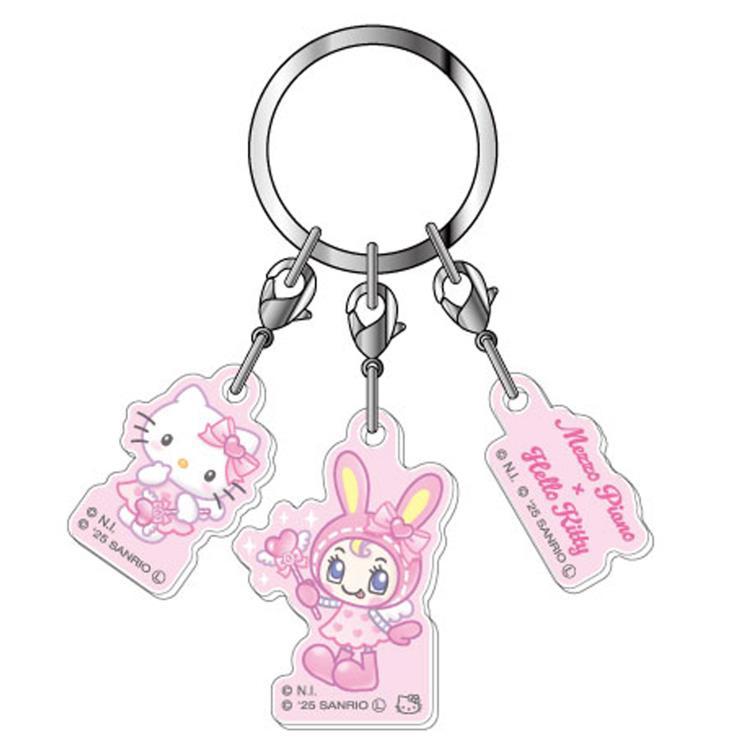 メゾピアノ×ハローキティ 3連アクリルキーホルダー 03 エンジェルA