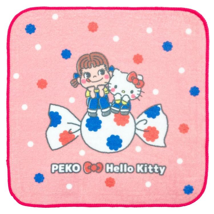 ペコちゃん×ハローキティ ミニタオル なかよし 005283 PECO 不二家