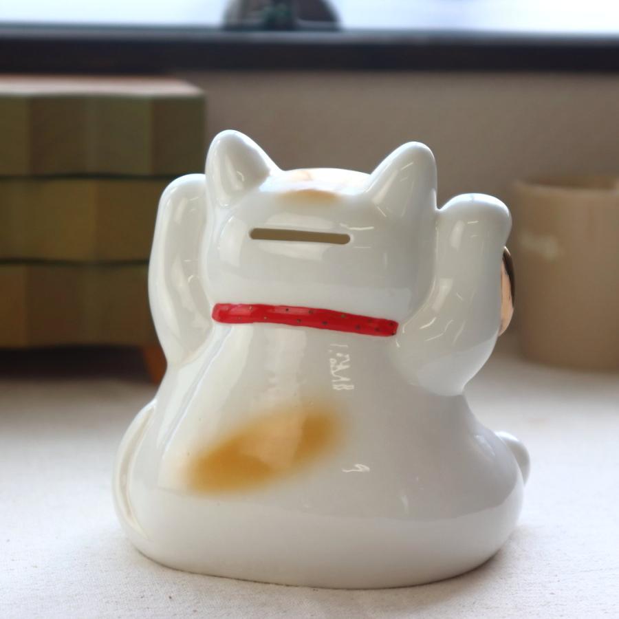 金運招き 白猫貯金箱 置物 鈴付き 置き物 おしゃれ かわいい 開店祝い