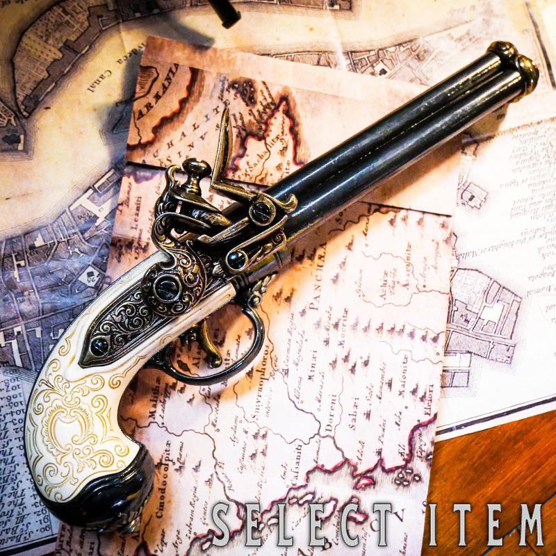 1680年3バレルイタリアフリントロック式ピストル1016/G : CHAMBER OF