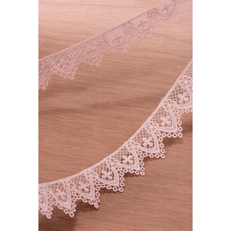 3.5cm幅 ピンクのかわいい花柄ケミカルレース : 無地・特殊生地専門店