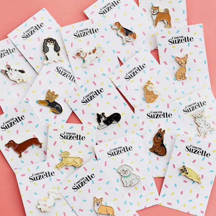 ククシュゼット 正規商品 ピンバッジ ドッグ 犬 ブローチ 可愛い