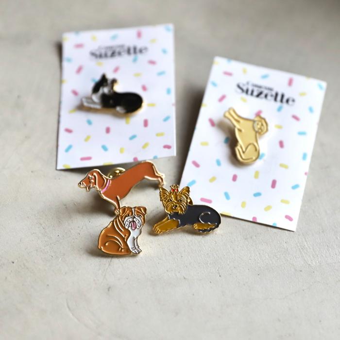ククシュゼット 正規商品 ピンバッジ ドッグ 犬 ブローチ 可愛い