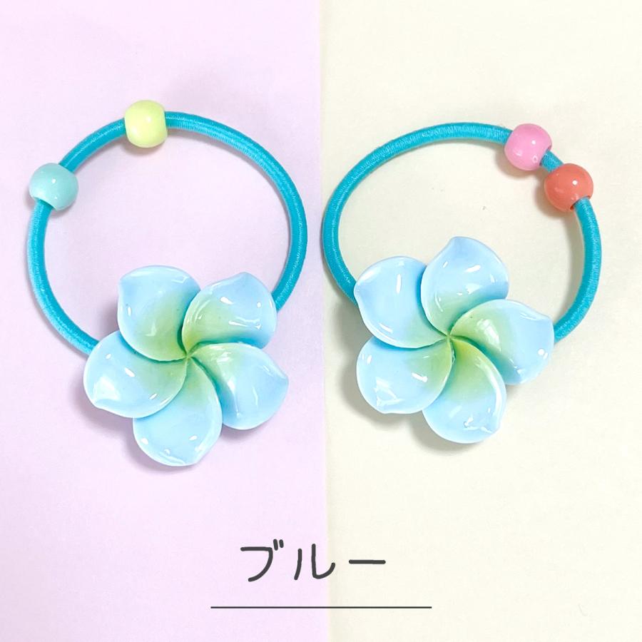 ヘアゴム ハイビスカス 花 フラワー 手作り おしゃれ カラフル 可愛い