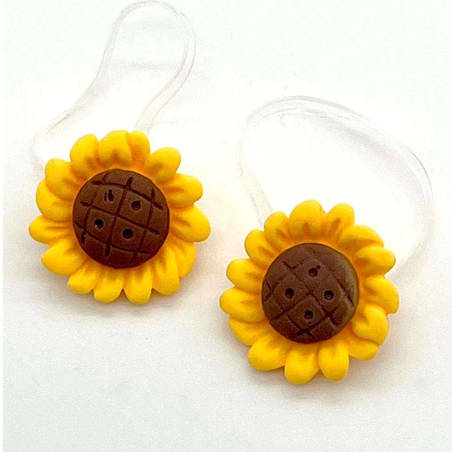 ヘアゴム キッズ 子供 ベビー ひまわり 太陽 植物 お花 2個 からまない