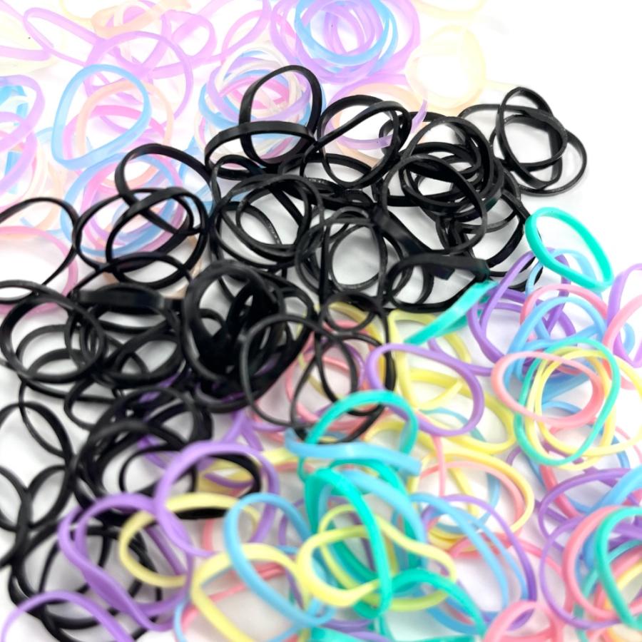 ヘアゴム からまないごむ ラバーゴム シリコン 1袋 使い捨て シンプル