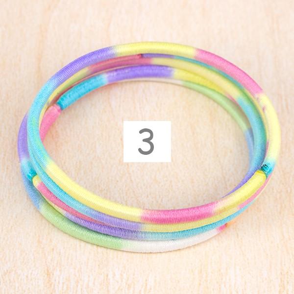 ヘアゴム リングゴム 金具なし 段染め カラフル 3mm ノーマル 1本売り