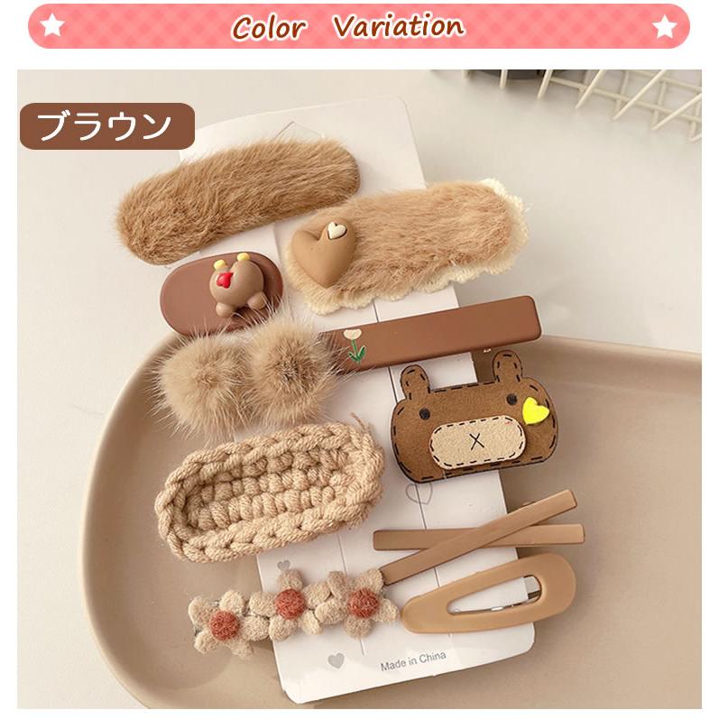 クリップ 子供 8点セット ふわふわ アクセサリーbox ベビー 髪飾り