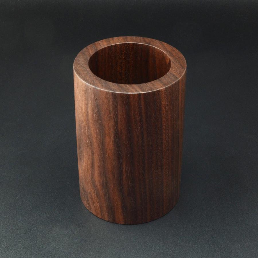 ペンスタンド ブラックウォールナット ラウンド ペン立て 木製