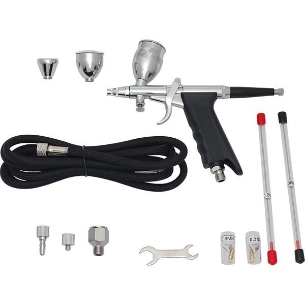 エアブラシ 0.3mm 0.5mm 0.8mm ガンタイプ ダブルアクション エアー