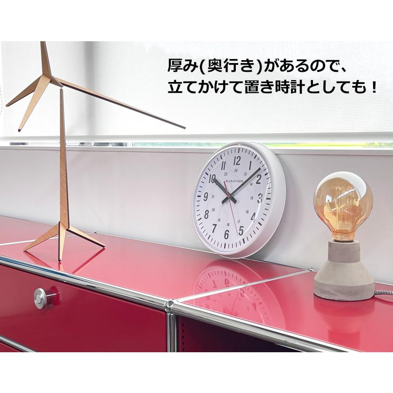 静音 ドーム クロック 掛け時計 スイープ秒針 MARATHON マラソン