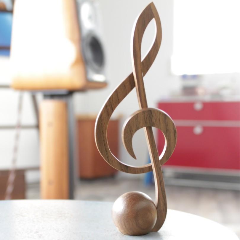 音符 ペーパーウェイト ト音記号（treble clef）メロディ 木製