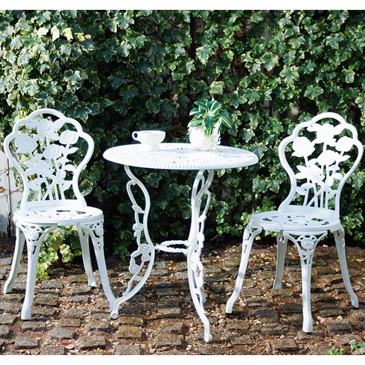メーカー直送) ローズアルミガーデンセット ホワイト TAN-3003-WH