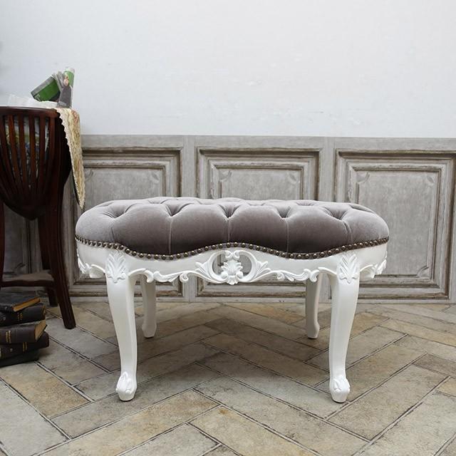 スツール アンティーク ロースツール 玄関 ベンチ ロココ調家具