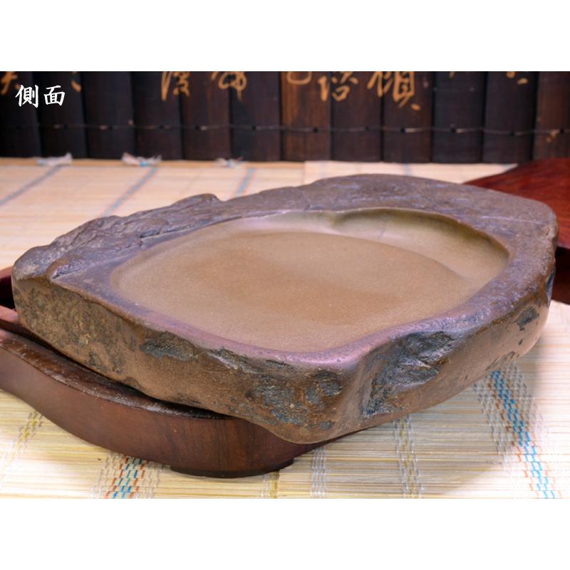 硯 澄泥硯 刻梅花硯 中国文房四宝 中国上海工芸品展覧会 出品作品