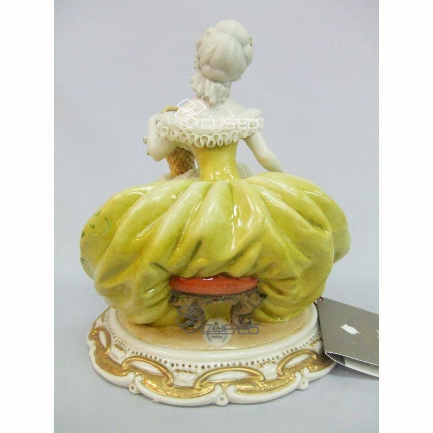 陶器人形 ドレスを着た女性 西洋陶器 インテリア オブジェ イタリア