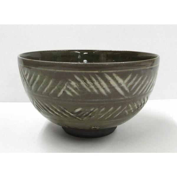 古物 高取焼 彫三島茶碗 十三代高取八仙作 季節に関係なくお使い