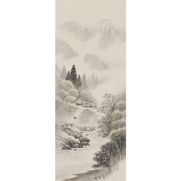掛軸 水墨山水 森 雪堂 尺五立 掛け軸 : 古都-京都 掛け軸専門店文永堂