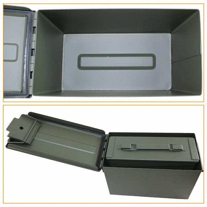 大小2個セット] アンモボックス ミリタリー サバゲー 弾薬 ケース 缶