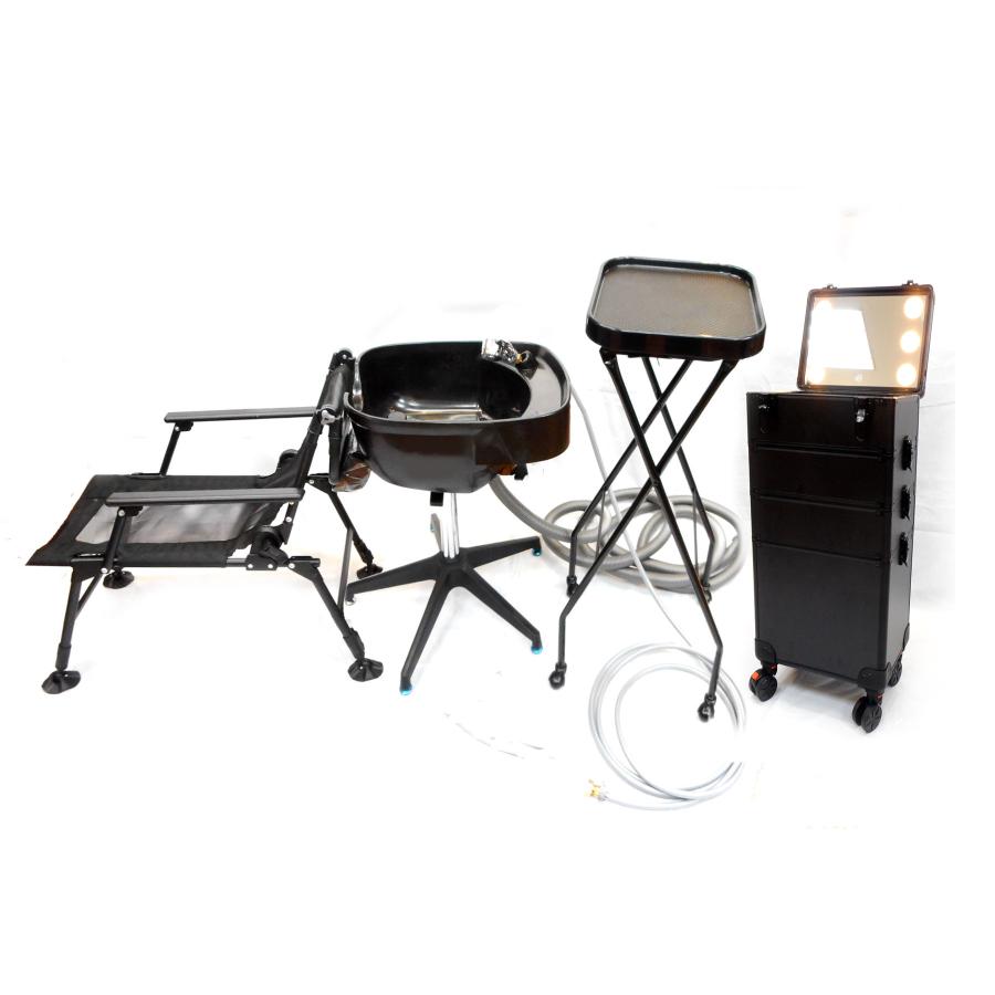 訪問美容師・出張美容師 必需品 4点セット 10mホース 移動シャンプー台