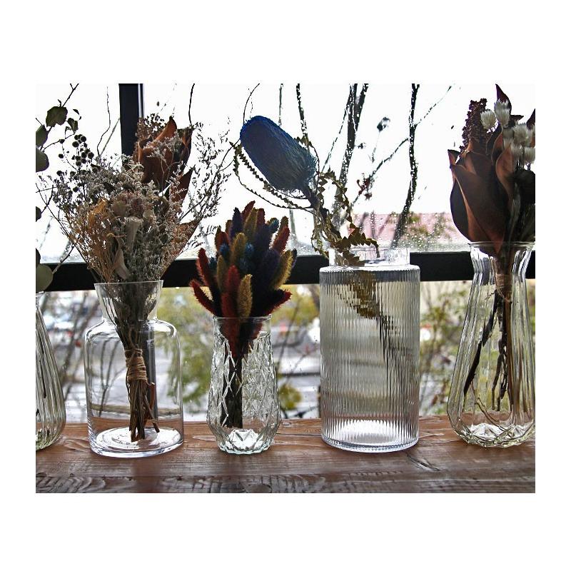 花瓶 ガラス フラワーベース 大きめ ストライプ 送料無料・メール便