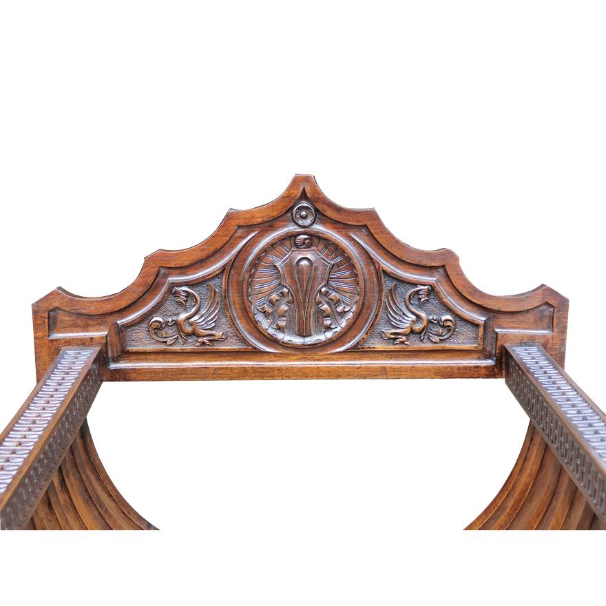 アンティーク サヴォナローラチェア 折りたたみチェア マホガニー材 z