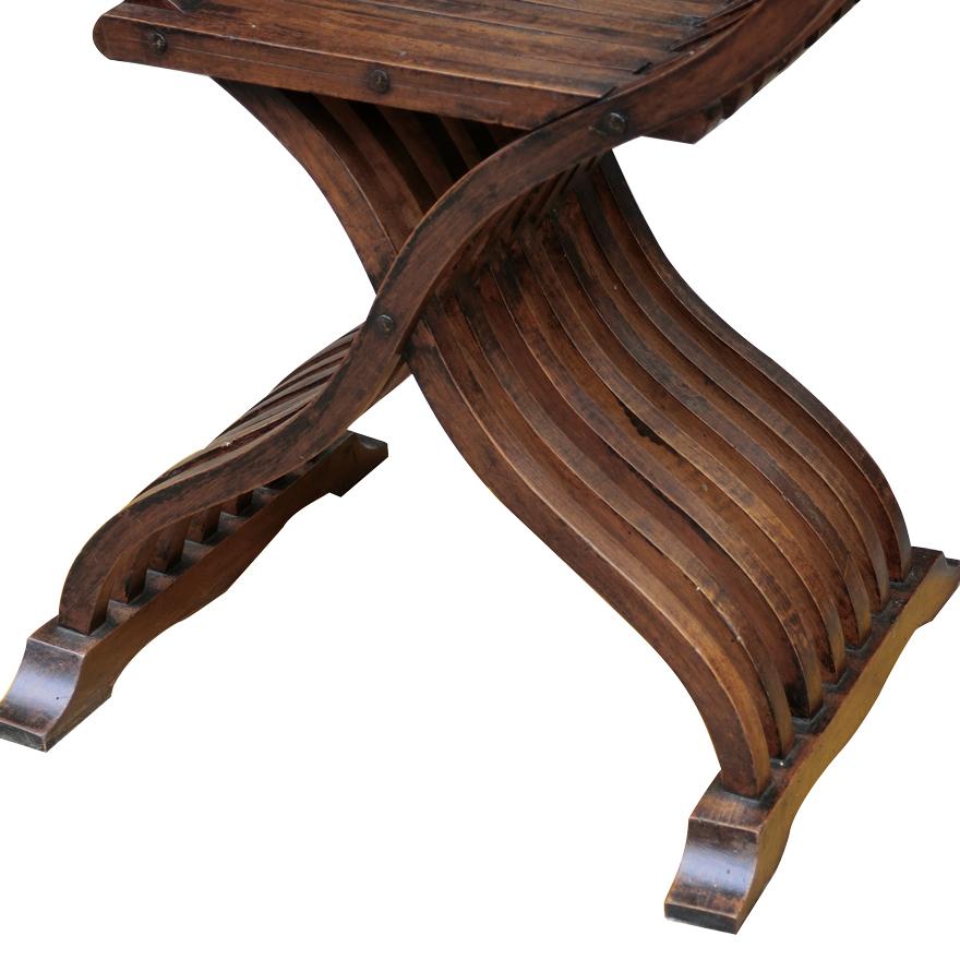 アンティーク サヴォナローラチェア 折りたたみチェア マホガニー材 z