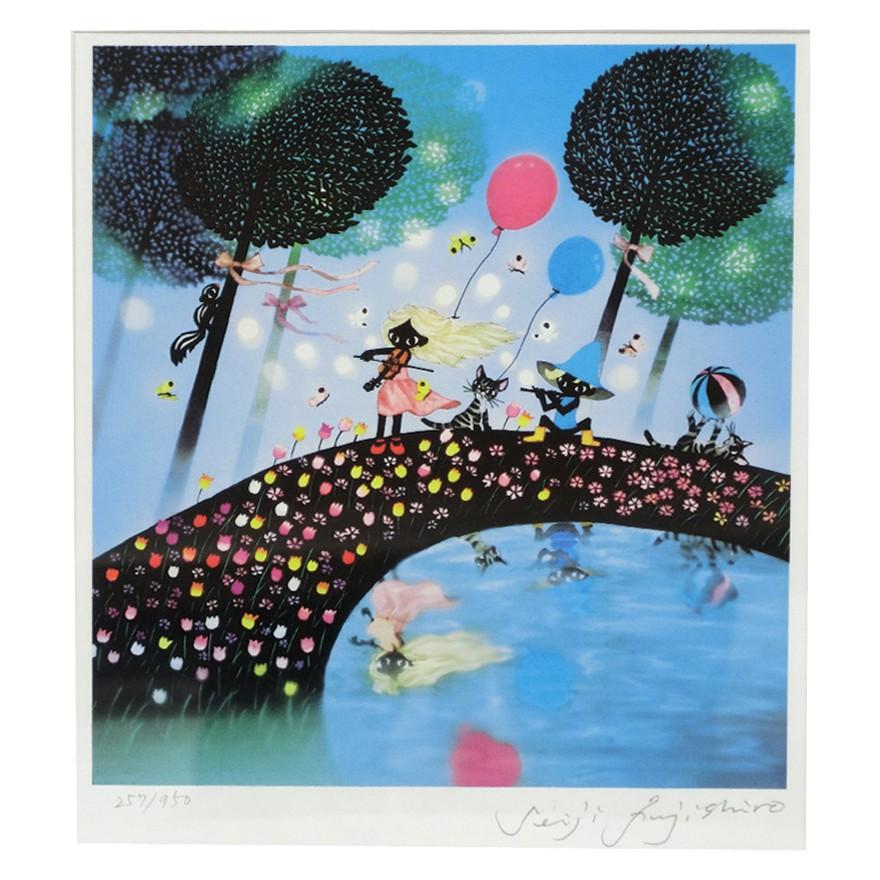 藤城清治 レフグラフ 「春のデュエット」 四季のメルヘン春