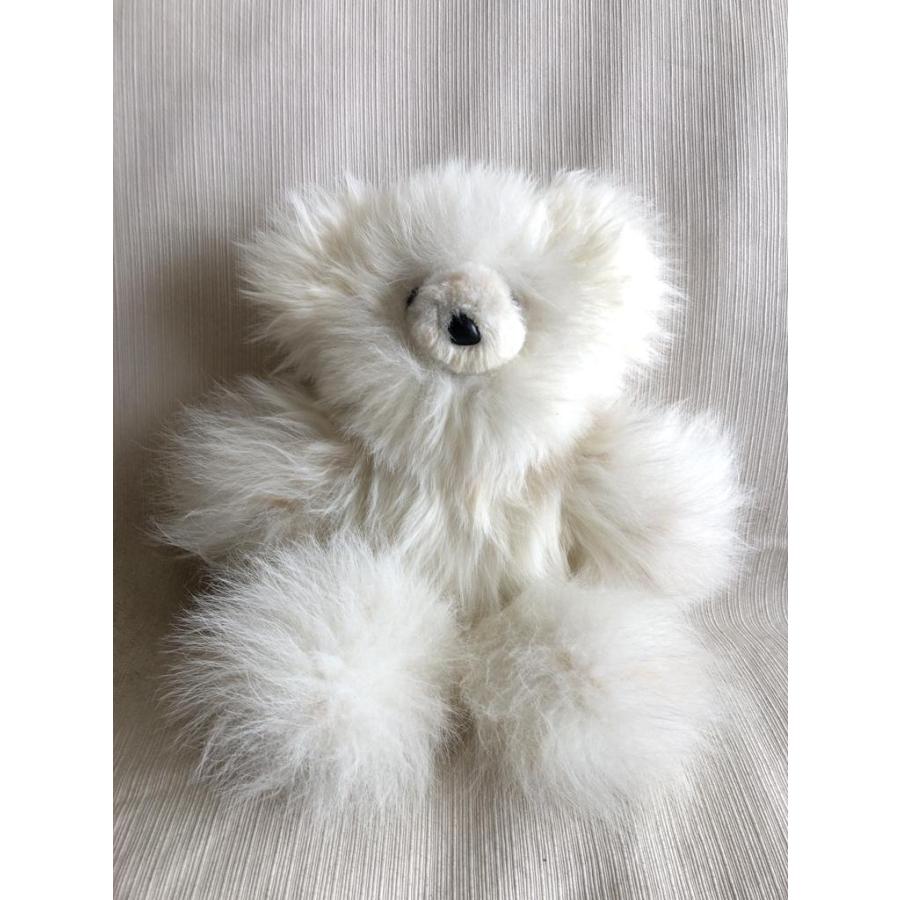毛長アルパカ毛100％ぬいぐるみ くま ふわふわ 高品質リアル