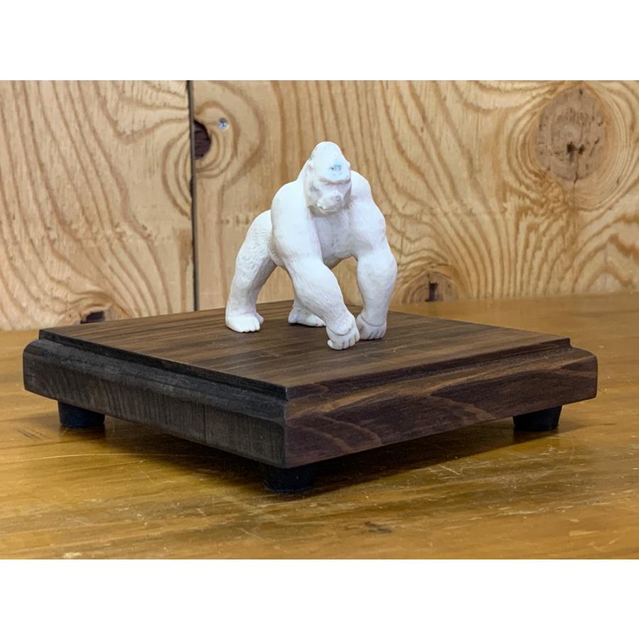 台座 飾り台 ダークブラウン 13×13×3cm フィギュア ディスプレイ 木製