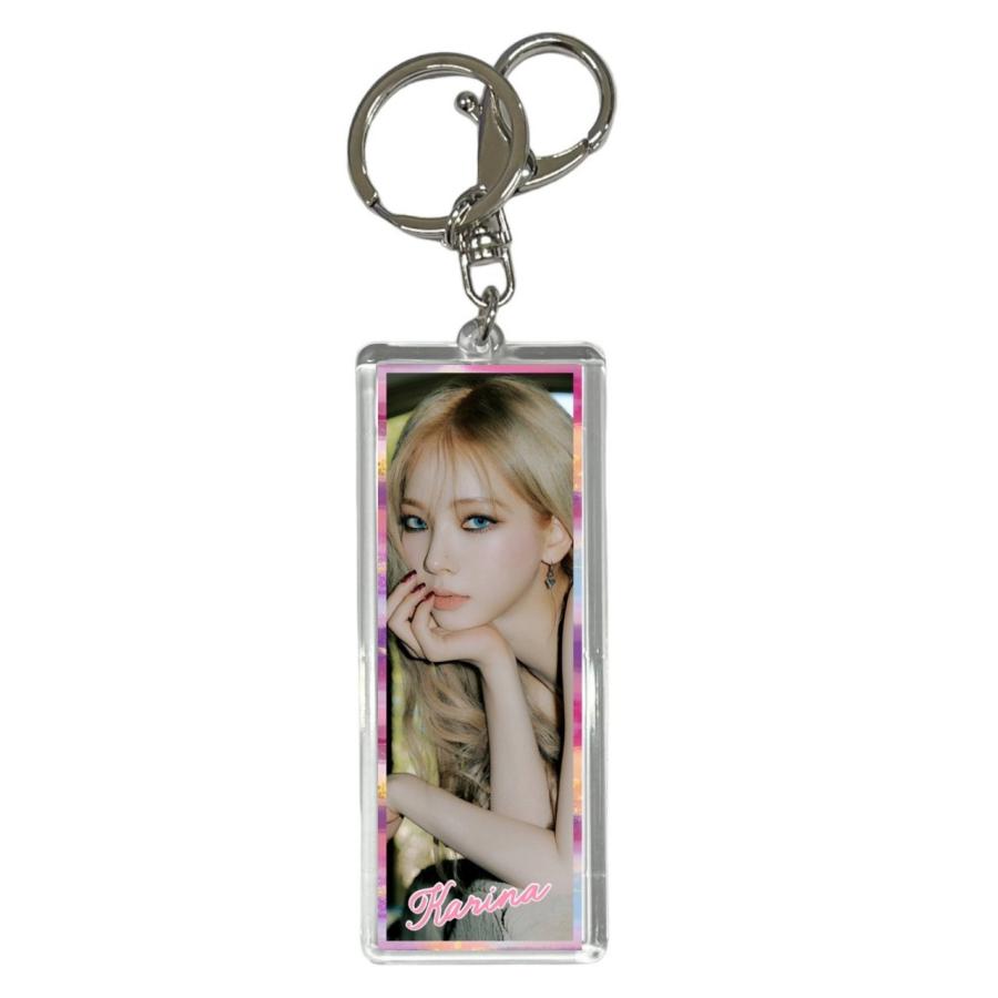 カリナ aespa エスパ 両面 写真入り キーホルダー 韓流 グッズ jh162-1