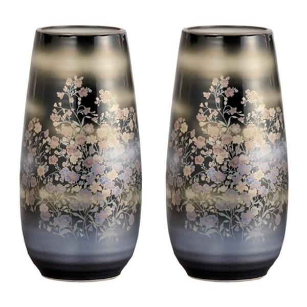 花瓶 花立 仏壇用 仏間用 九谷焼 かすみ草 8号 一対 爆買 : 仏壇仏具の