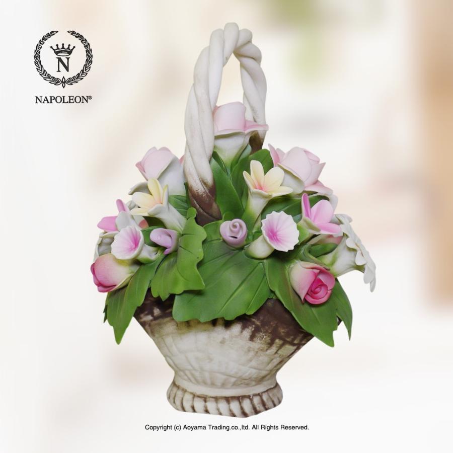 ナポレオン オブジェ インテリア 置物 陶花 ディジーとバラの