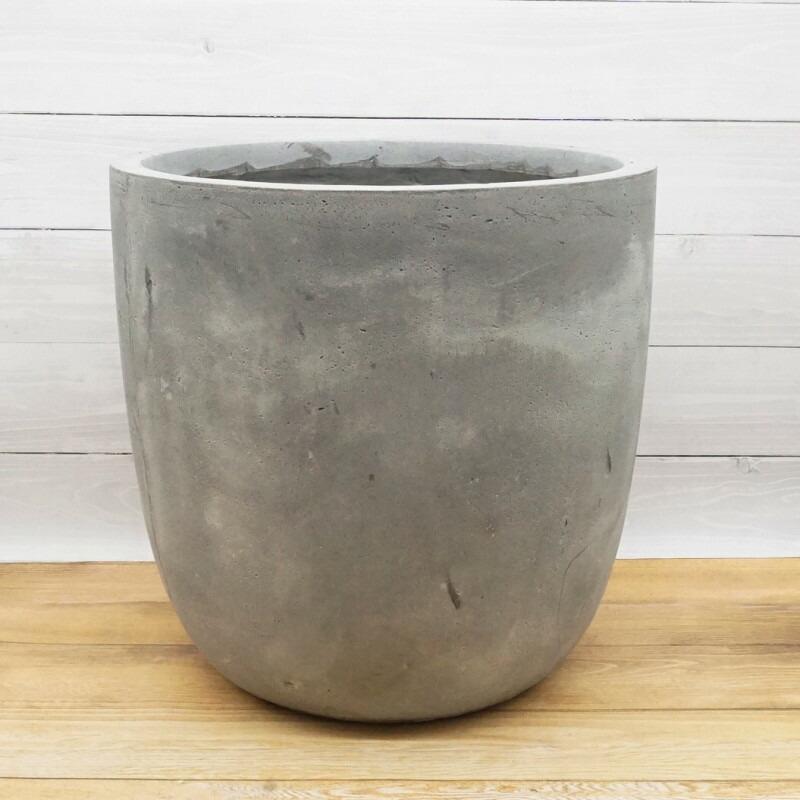 植木鉢 おしゃれ 大型 バスクラウンドS 43cm 14号 白 グレー セメント