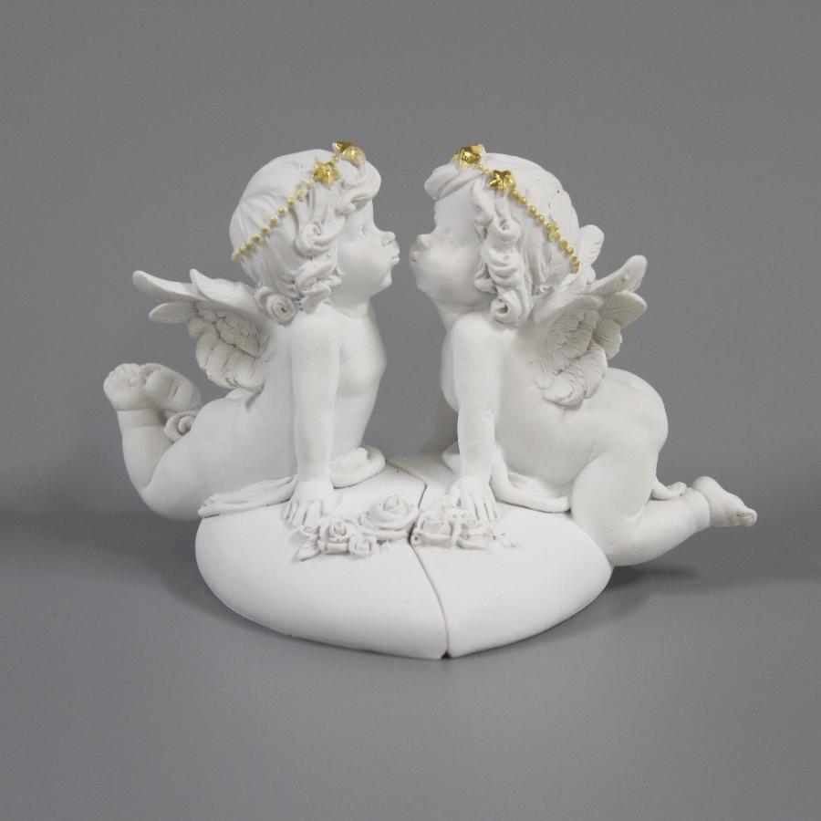 エンジェル 天使 ハート台座 可愛い ハート バラ キッス Kiss 星冠 2個