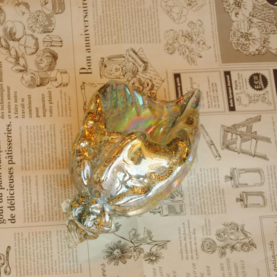 巻貝 シェル ほら貝 貝 置物 オブジェ グラスシェル 虹色 ガラス