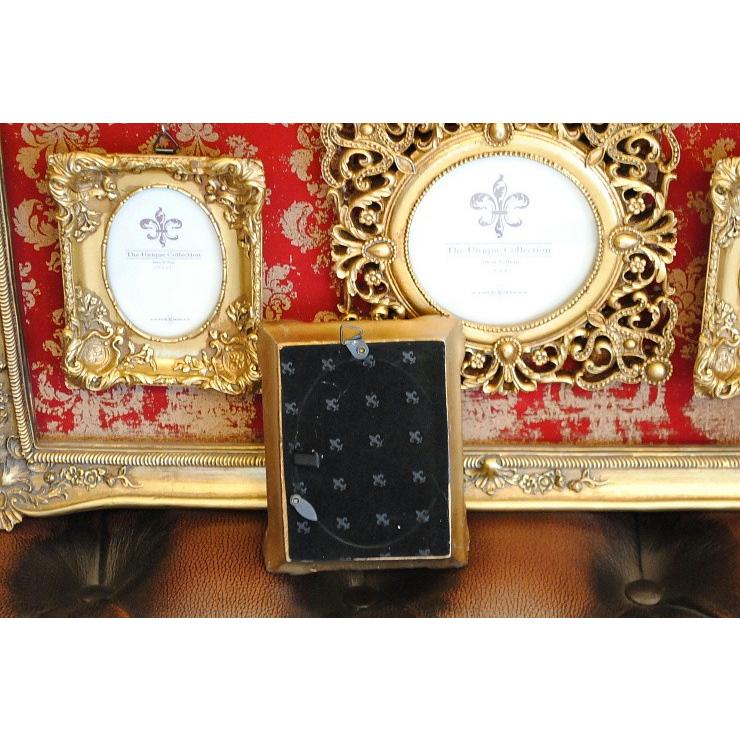 フォトフレーム ダマスク柄 ロココ様式 クラシック 6窓 ファミリー