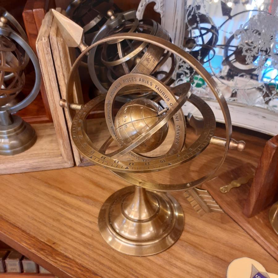 天球儀 おしゃれ 真鍮製 アンティーク調 地球儀 星座 座標 経度 緯度