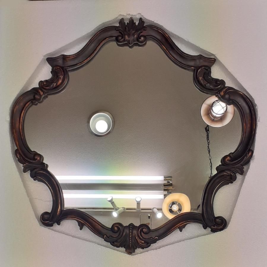 壁掛けミラー カービングウォールミラー アンティーク調 鏡 大きい鏡