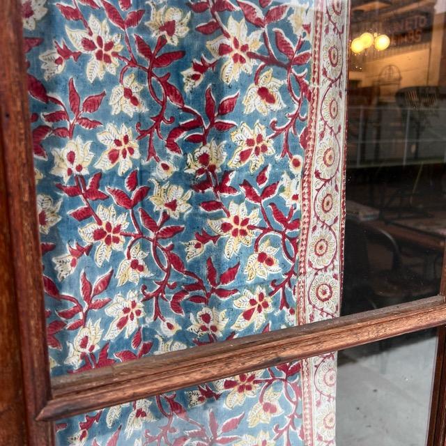 インド ブロックプリントフラワーカーテン TYPE:P-6 105×178cm