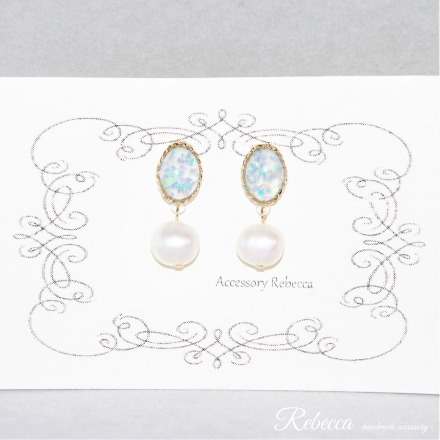 ピアス 日本製 樹脂 サージカルステンレス 軽い 揺れる 京都オパール