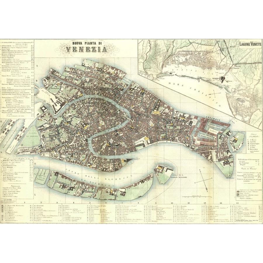 ポスター イタリア ヴェネツィア I.F.I 50×70 MAPPA VENEZIA CR075