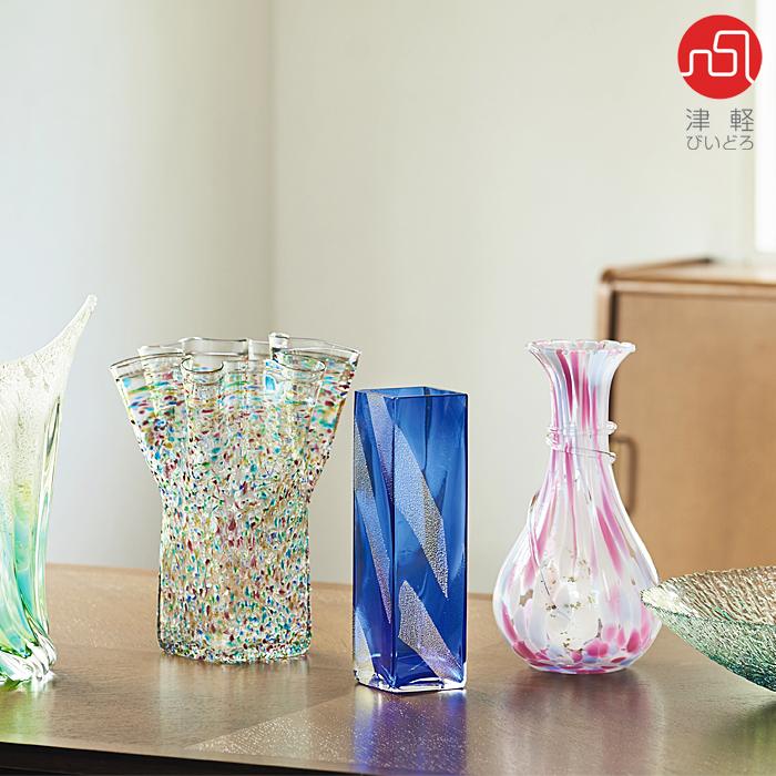 津軽びいどろ 爆買 花瓶 花びん フラワーベース 花器 おしゃれ ガラス