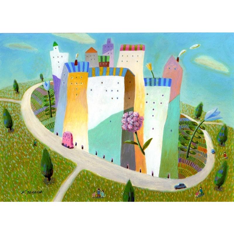 絵画 アクリル画 心象風景画 インテリア プレゼント 田原健二 「花の