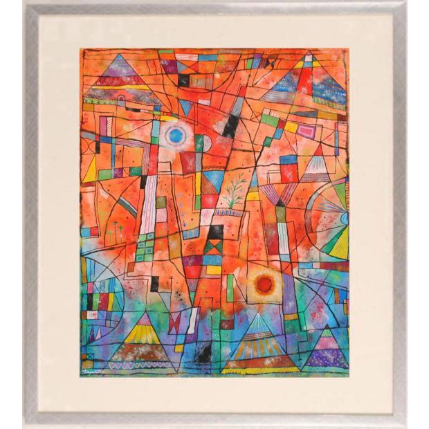 抽象画 絵画 現代アート 水彩画 若松愛子 コンストラクション L-5