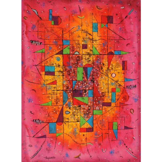 抽象画 絵画 現代アート 水彩画 若松愛子 works L-6 インテリア