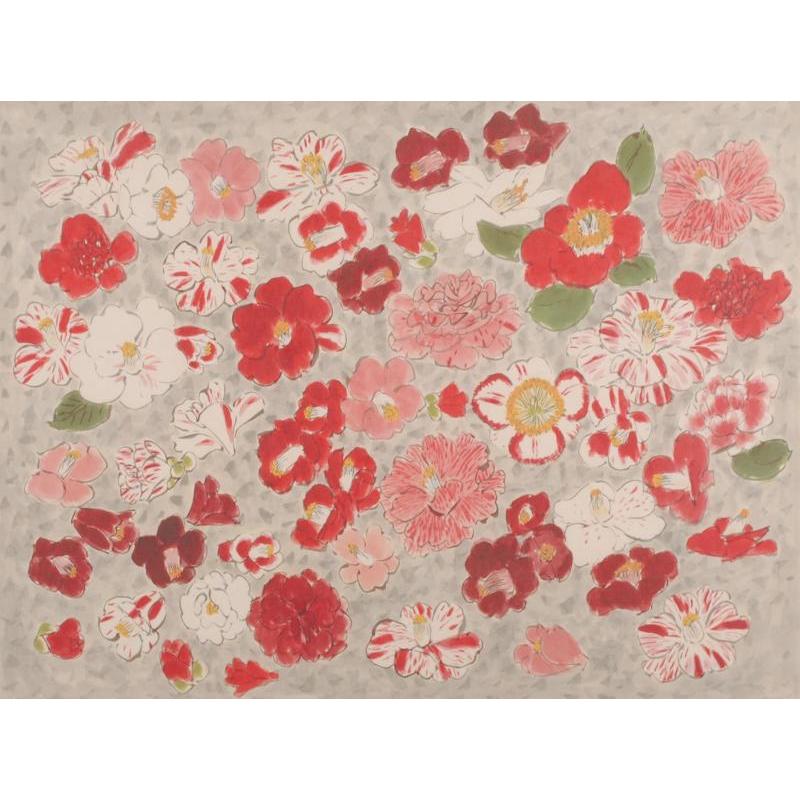 青木乃里子 椿花 花 絵画 椿 静物画 和風 ジークレー 版画 インテリア