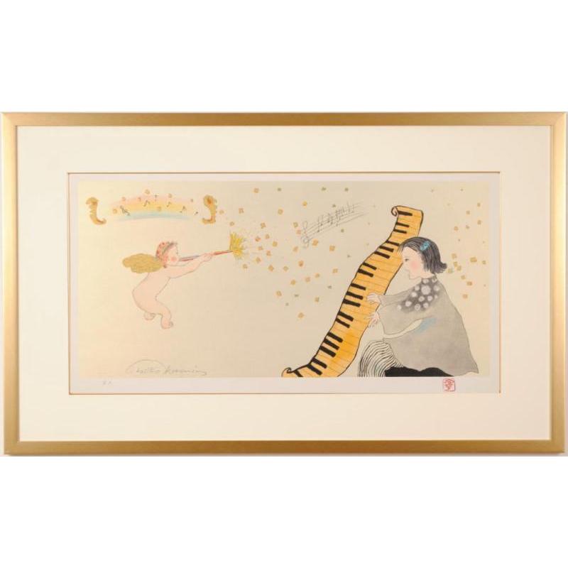 フジ子・ヘミング 天使の訪れ インテリア 絵画 ピアニスト シルク