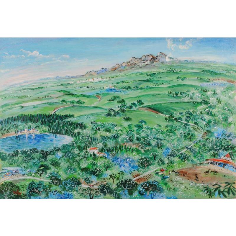 平野琳人 高原のドライブ 絵画 アクリル画 風景画 大分県九重 九重連山