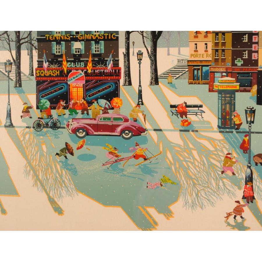 ヒロ・ヤマガタ スノーファイヤー インテリア 絵画 パリ 風景画 シルク